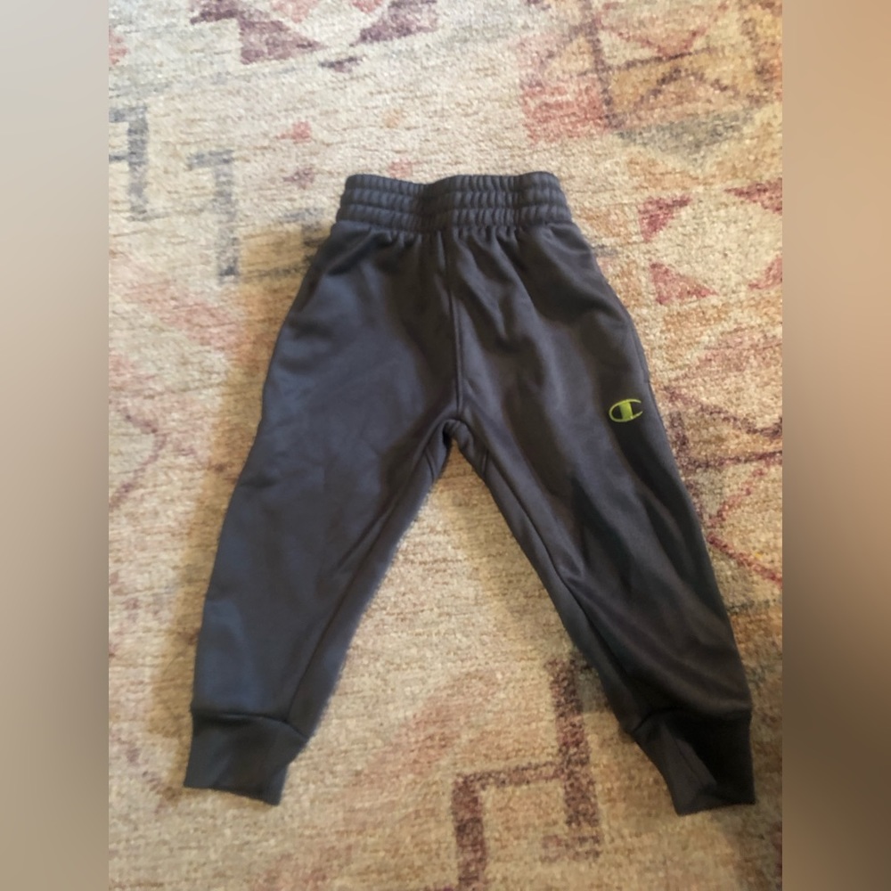 Champion Boys Performance Athletic Joggers Gray and Bright Green Size 2T